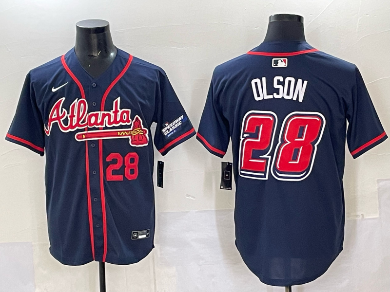 Men Atlanta Braves #28 Olson blue Nike 2025 MLB Jersey style 001